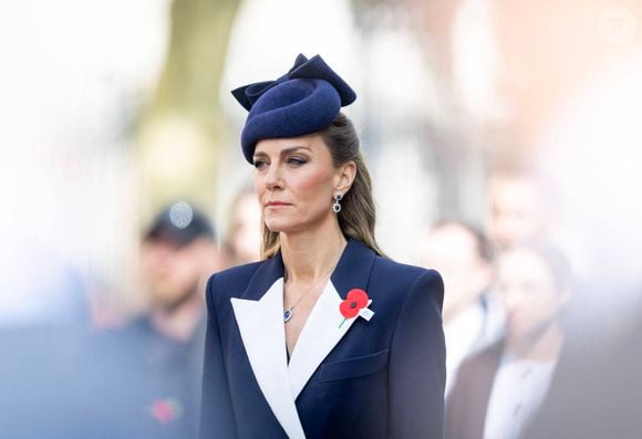 Princesse Catherine (Catherine "Kate" Middleton, princesse de Galles), Cérémonie de dépôt de gerbe et défilé militaire au Cénotaphe dans le cadre des commémorations de l'Anzac Day à Londres, Royaume-Uni, le 25 avril 2026.
© Dana Press / Bestimage