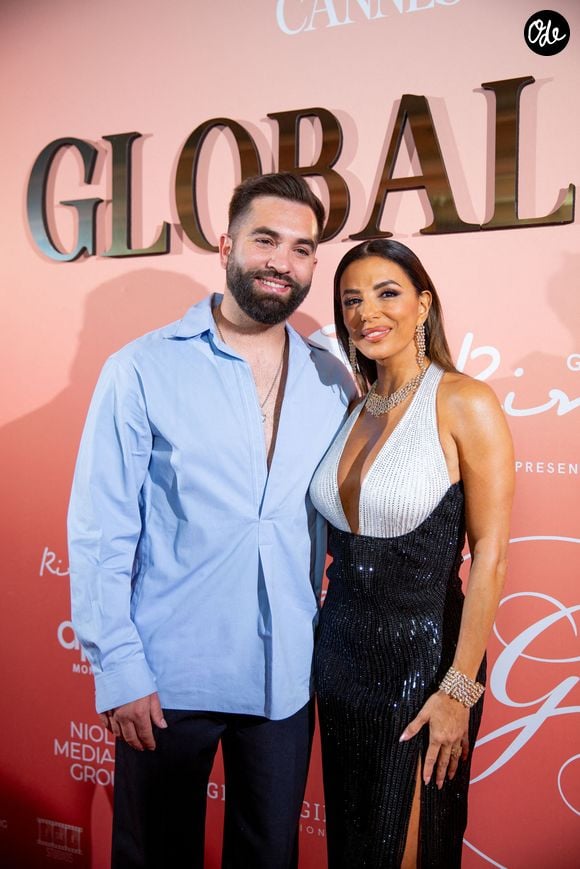 Kendji et Eva Longoria posent lors du XIVe Global Gift Gala Cannes 2026, le 20 mai 2026, à Cannes (France). ©Abaca