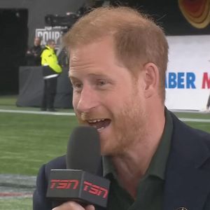 Le prince Harry intervient à la télévision après un match de football au Canada en 2024. © TSN via JLPPA/Bestimage