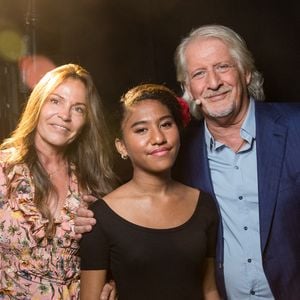 Exclusif  - Patrick Sébastien,  Nathalie Boutot,  Lily Sébastien (fille adoptive de Patrick Sébastien) - Backstage de l'enregistrement de l'émission "La Chanson secrète 6" à la Scène musicale à Paris diffusée le 12 décembre sur TF1. Le 8 septembre 2020  © Gaffiot-Moreau / Bestimage