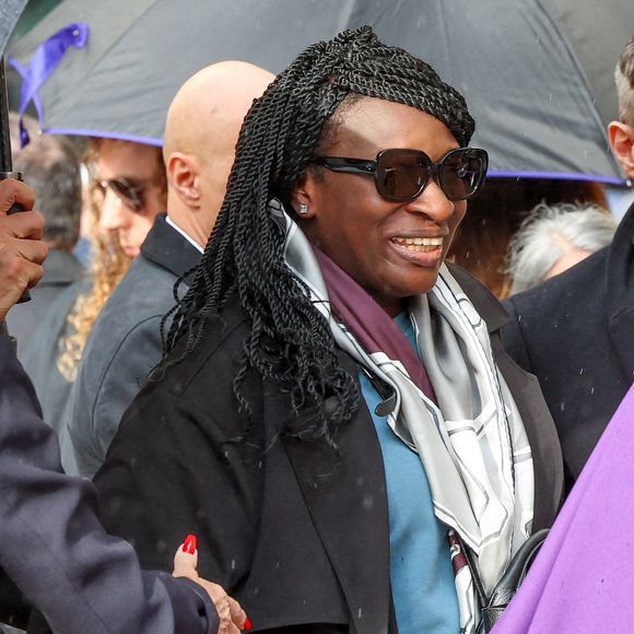 Ramatoulaye Diop, la compagne du défunt - Obsèques de Michel Blanc en l'église Saint-Eustache à Paris, le 10 octobre 2024. 
© Moreau / Jacovides / Bestimage