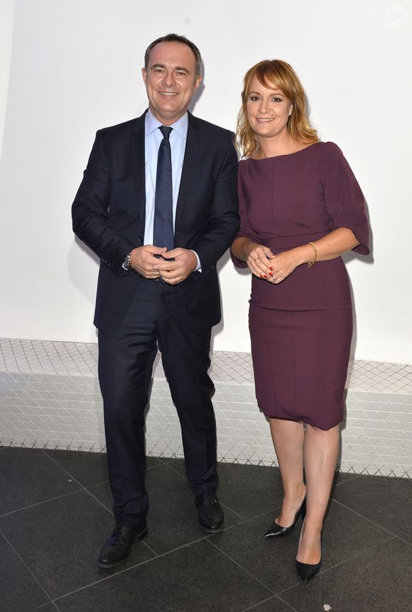 Christophe Delay et Adeline François- Conféfrence de presse de rentrée de BFM Tv à Paris le 8 septembre 2017.
© Guirec Coadic/Bestimage