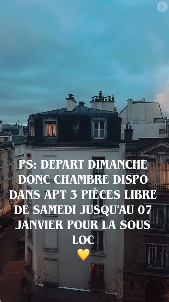 Story Instagram de @justeleejah, mardi 2 décembre 2025.