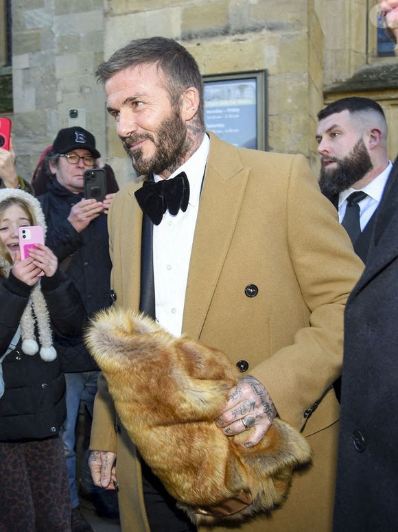 La famille Beckham a été aperçue quittant l'abbaye de Bath après la cérémonie de mariage de Holly Ramsay et Adam Peaty, le 27 décembre 2025 à Bath, au Royaume-Uni. Photo by Aaron Parfitt/Splash News/ABACAPRESS.COM