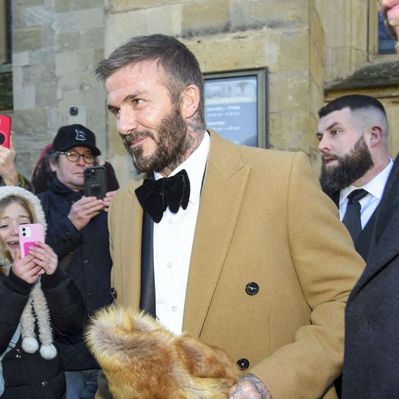 La famille Beckham a été aperçue quittant l'abbaye de Bath après la cérémonie de mariage de Holly Ramsay et Adam Peaty, le 27 décembre 2025 à Bath, au Royaume-Uni. Photo by Aaron Parfitt/Splash News/ABACAPRESS.COM