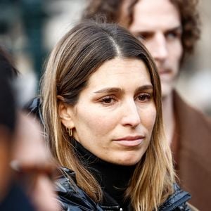 Laury Thilleman - Sorties de la cérémonie religieuse en hommage à Rolland Courbis en l'église de la Madeleine à Paris, France, le 14 janvier 2026. © Jacovides-Moreau/Bestimage