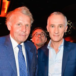 Exclusif - Patrick Poivre d'Arvor, Christophe Dechavanne et Gilles Bouleau - Soirée d'anniversaire des 30 ans de TV Magazine au Pavillon des Champs-Elysées à Paris le 17 octobre 2017. © Coadic Guirec/Bestimage