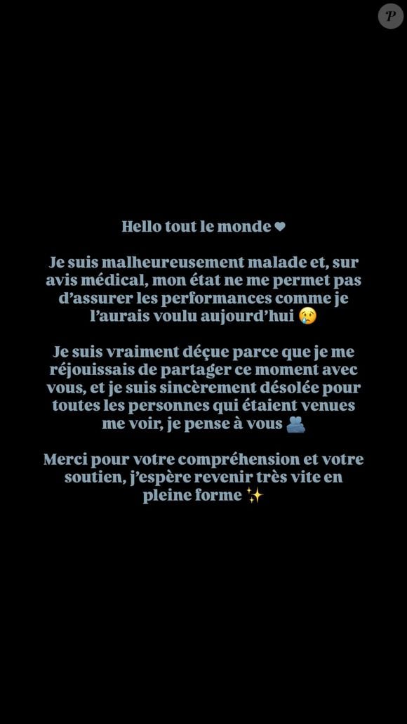 Anouk, ancienne candidate de la "Star Academy", a confié devoir se retirer provisoirement de la tournée. Capture d'écran Instagram