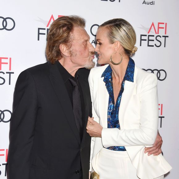Johnny Hallyday et sa femme Laeticia Hallyday lors de la première de "Rules Don't Apply" pendant le AFI FEST 2016 à Los Angeles, le 10 novembre 2016. © JLPPA/Bestimage