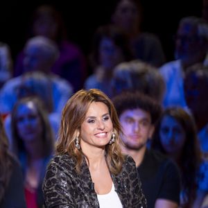 Exclusif - Faustine Bollaert lors de l'enregistrement de l'émission "La Boîte à secrets", présentée par F.Bollaert et diffusée le 26 septembre 2025 sur France 3, dans les studios du Lendit à Saint-Denis, Seine Saint-Denis, France, le 8 septembre 2025. Pierre Perusseau/Bestimage