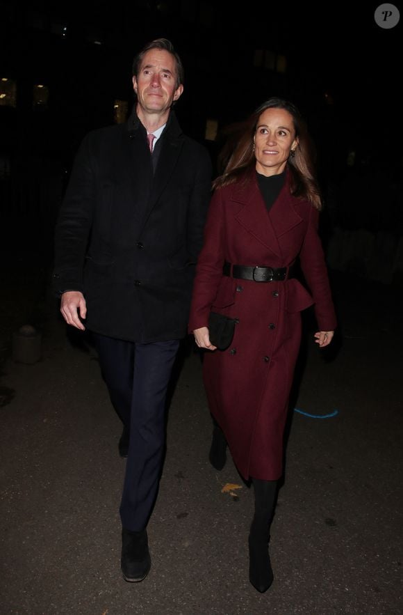 Pippa Middleton et James Matthew à la sortie d'un concert à l'église St-Luke à Londres, le 1er décembre 2022. Photo : Agence / Bestimage