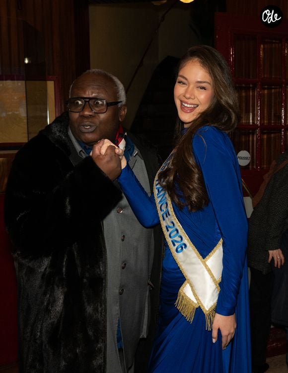 Magloire Delcros-Varaud et Miss France 2026, Hinaupoko Deveze, assistent au spectacle « Tempo » du Cirque d'Hiver Bouglione, organisé pour 1 600 enfants hospitalisés au Cirque Bouglione le 10 janvier 2026 à Paris, en France. Photo de Laurent Zabulon/ABACAPRESS.COM