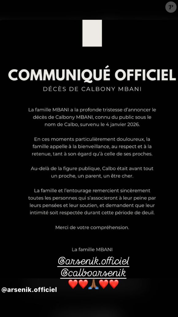 Publication Instagram du groupe Ärsenik.