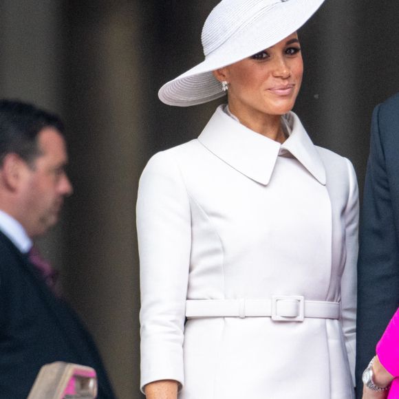 Meghan Markle, duchesse de Sussex - Les membres de la famille royale et les invités lors de la messe célébrée à la cathédrale Saint-Paul de Londres, dans le cadre du jubilé de platine (70 ans de règne) de la reine Elisabeth II d’Angleterre. Londres, le 3 juin 2022. Backgrid USA / Bestimage