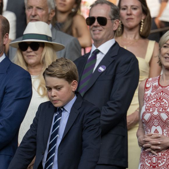 Le prince William, La princess Kate, le prince George et la princess Charlotte assistent à finale homme du tournoi de tennis de Wimbledon le 13 juillet 2025. GOFF INF / BESTIMAGE