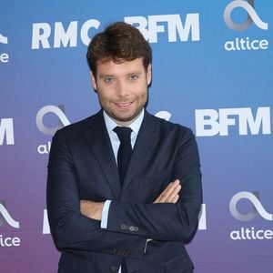 Benjamin Duhamel lors de la conférence de presse de rentrée BFM TV. - RMC du groupe Altice France à Paris, France, le 31 août 2023. © Coadic Guirec/Bestimage
