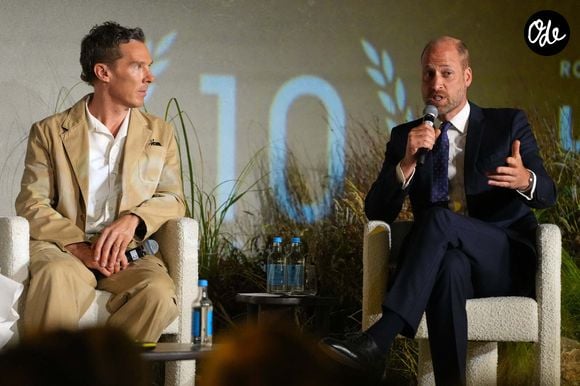 Le prince William et Benedict Cumberbatch, prend la parole lors du forum d'affaires historique réunissant des dirigeants d'entreprises mondiales pour l'organisation United for Wildlife de la Royal Foundation à Frameless, dans le centre de Londres, marquant ainsi le début de la Semaine d'action pour le climat. Le 22 juin 2026. © Kirsty Wigglesworth / PA Photos / Bestimage