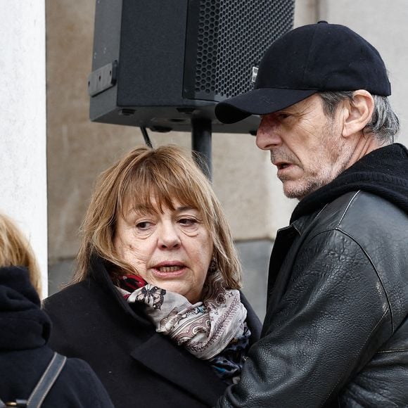Michèle Bernier, Jean-Luc Reichmann - Obsèques d'Isabelle Mergault à la Coupole du Père-Lachaise à Paris le 30 mars 2026. © Cyril Moreau - Dominique Jacovides / Bestimage