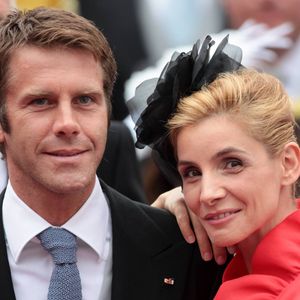 Emmanuel Philibert de Savoie et sa femme Clotilde Courau au mariage religieux du prince Albert II de Monaco et de la princesse Charlene.