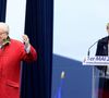 Elle regrette de l'avoir exclu du Front National.
Jean-Marie et Marine Le Pen
Traditionnel défilé du Front National à l'occasion du 1er mai, avec dépôt de gerbe au pied de la statue de Jeanne d'Arc, puis discours de Marine Le Pen place de l'Opéra.
Paris, le 1er Mai 2015