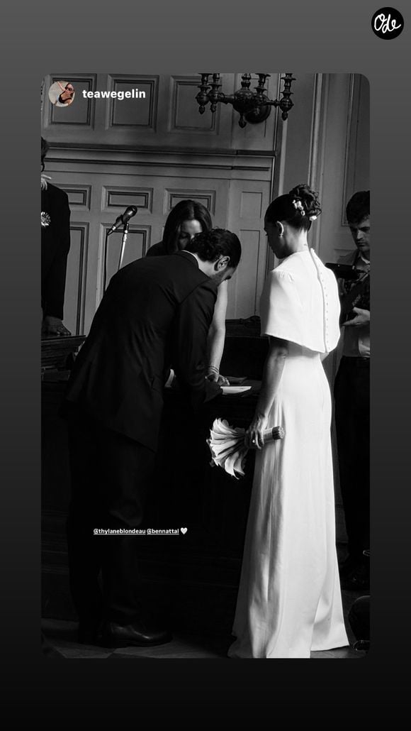 Thylane Blondeau a partagé les coulisses de son mariage avec Benjamin Attal. Capture d'écran Instagram