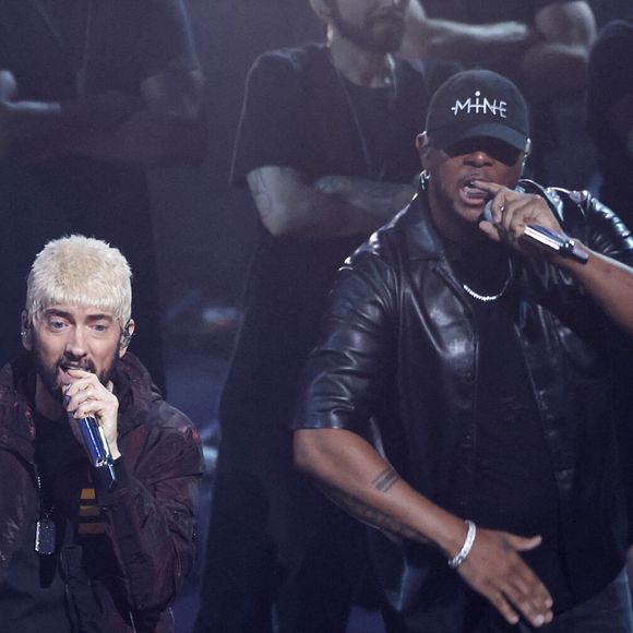 Eminem se produit sur scène lors des MTV Video Music Awards 2024 "VMA's" à l'UBS Arena à Elmont, NY, USA le mercredi 11 septembre 2024. Photo par John Angelillo/UPI/ABACAPRESS.COM