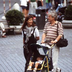 Sophie Marceau et Andrzej Zulawski et leur fils à Rome. © AGENCE / BESTIMAGE