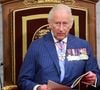 Le roi Charles III prononce le discours du Trône sur le parquet du Sénat lors de l'ouverture officielle du Parlement du Canada, dans la salle du Sénat de l'édifice du Sénat du Canada, à Ottawa, dans le cadre de la visite royale de deux jours au Canada. Photo de Victoria Jones/PA Wire/ABACAPRESS.COM