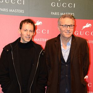 Marc-Olivier Fogiel et Laurent Ruquier assistent au Grand Prix Gucci du Concours International de Saut d'Obstacles Gucci Masters à Villepinte, au nord de Paris, France, le 2 décembre 2011. Photo by ABACAPRESS.COM