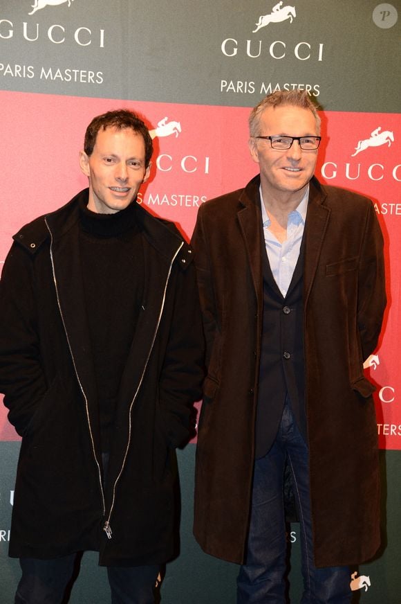 Marc-Olivier Fogiel et Laurent Ruquier assistent au Grand Prix Gucci du Concours International de Saut d'Obstacles Gucci Masters à Villepinte, au nord de Paris, France, le 2 décembre 2011. Photo by ABACAPRESS.COM