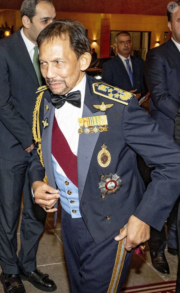Hassanal Bolkiah, Sultan de Bruneï - Mariage du prince Hussein bin Abdullah II et Rajwa Al-Saif au palais Husseiniya à Amman, Jordanie le 1er juin 2023.  Photo par Dana Press / Bestimage