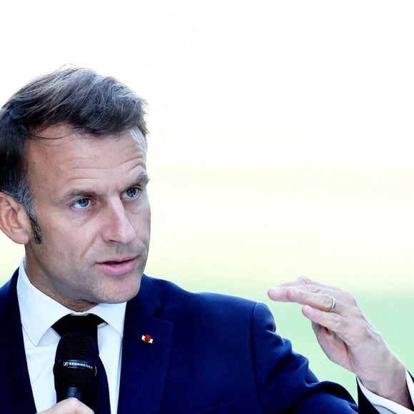 Emmanuel Macron - Réception de la France Music Week au Palais de l'Elysée dans le cadre de la Fête de la Musique à Paris le 20 Juin 2025. © Dominique Jacovides/Bestimage