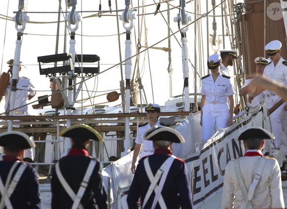 La princesse Leonor d’Espagne est arrivée aux Îles Canaries, première étape de son voyage de six mois en mer, 17 janvier 2025. © Mercedes Menendez/Pacific Press/Bestimage