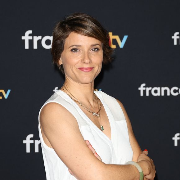 Mélanie Taravant au photocall pour la conférence de presse de rentrée de France TV à la Grande Halle de la Villette à Paris, France, le 11 juillet 2023. © Coadic Guirec/Bestimage