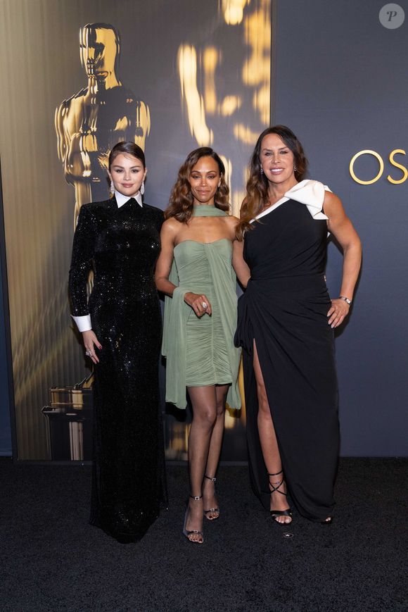 Selena Gomez, Zoe Saldaña, et Karla Sofía Gascón arrivent à la 15e cérémonie des Governors Awards dans la salle de bal Ray Dolby à Ovation Hollywood le dimanche 17 novembre 2024. Photo © 2024 A.M.P.A.S. viaThe Grosby Group