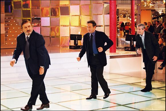 Archives - Aldo Maccione, Michel Drucker, Claude Lelouch, à l'émission Vivement dimanche France 2. MAX COLIN / BESTIMAGE