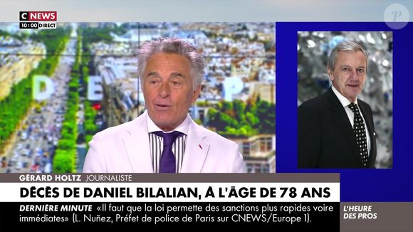 Gérard Holtz rend hommage à Daniel Bilalian dans "L'heure des pros", sur CNEWS, le 15 mai 2025