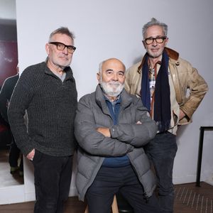 Exclusif - Close-up avec Bruno Moynot, Gérard Jugnot et Thierry Lhermitte en backstage de la projection du film "Le Père Noël est une ordure" au cinéma Mac Mahon à Paris, à l'occasion de la sortie du livre "Le Splendid par Le Splendid". Paris, le 15 décembre 2024.
© Denis Guignebourg/Bestimage