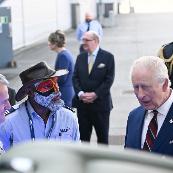 Le Roi Charles III d'Angleterre célèbre le 80ème anniversaire de Mission Aviation Fellowship (MAF), l'opérateur aérien humanitaire à Ruislip, près de Londres le 3 avril 2025. © Eddie Mulholland/WPA-Pool / Julien Burton via Bestimage