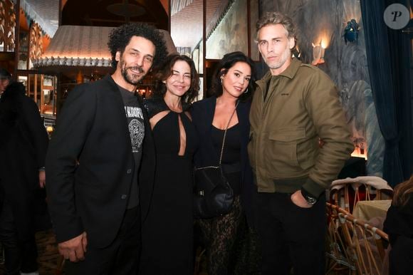 Exclusif - Tomer Sisley, Sandra Sisley, Lola Dewaere et son compagnon Gianni Giardinelli - Quatrième édition de la soirée "Les jeudis de Sandra" au Café Lapérouse organisée par S.Sisley à Paris le 29 février 2024. © Jack Tribeca / Bestimage