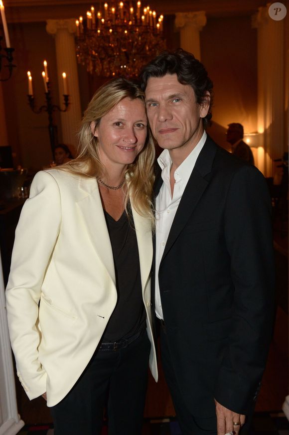Exclusif - Marc Lavoine et  Sarah Poniatowski - Le Restaurant Apicius dans le 8ème arrondissement a été privatisé pour célébrer l'ouverture de la boutique de joaillerie "Messika" au 259 rue Saint Honoré dans le 1er arrondissement à Paris le 12 juin 2014.