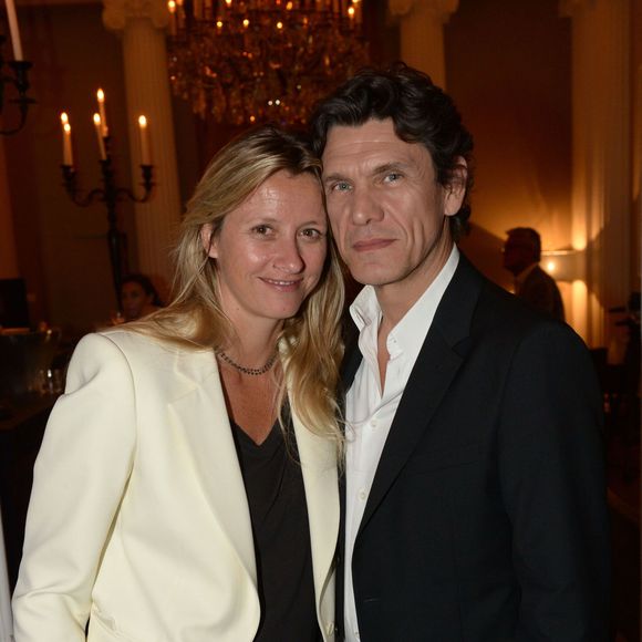Exclusif - Marc Lavoine et  Sarah Poniatowski - Le Restaurant Apicius dans le 8ème arrondissement a été privatisé pour célébrer l'ouverture de la boutique de joaillerie "Messika" au 259 rue Saint Honoré dans le 1er arrondissement à Paris le 12 juin 2014.