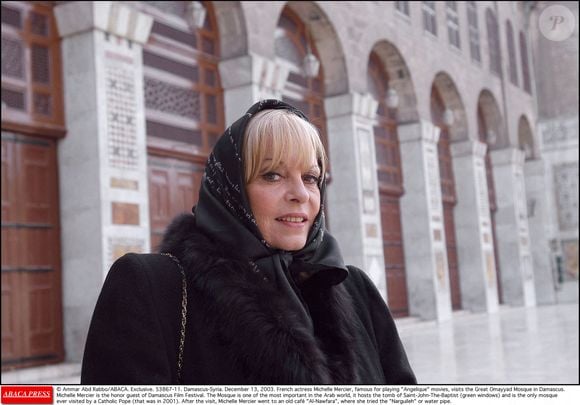 L'actrice française Michèle Mercier, célèbre pour son rôle dans les films Angélique, visite la Grande Mosquée Omayyade à Damas. © Ammar Abd Rabbo/ABACA.