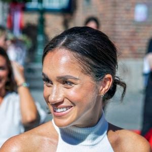 Meghan Markle arrive à l'hôtel de ville de Düsseldorf pour marquer un an avant les Invictus Games Düsseldorf 2023. 

Photo : PPE/Nieboer/ddp images/ABACAPRESS.COM