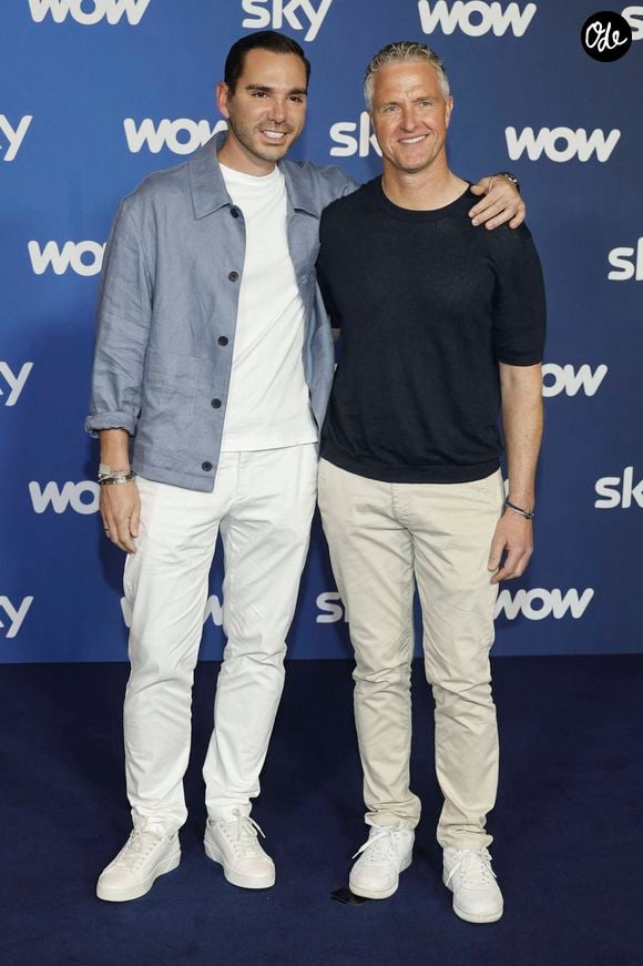 Ralf Schumacher en compagnie de son partenaire Étienne Bousquet-Cassagne lors de la présentation du programme Sky Spotlight à l'hôtel Bayerischer Hof de Munich.
Imago/PsnewZ/Bestimage