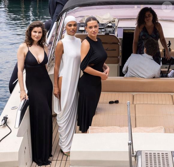 Laetitia Casta, Tina Kunakey, Adèle Exarchopoulos et François Civil - Arrivées au défilé de mode Jacquemus Cruise "La Casa" à la Casa Malaparte à Capri, Italie, le 10 juin 2024. © Borde-Da Silva/Bestimage