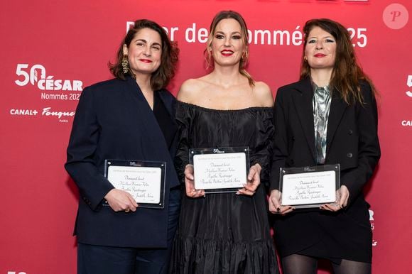 Agathe Riedinger, Judith Nora, Priscilla Bertin - Photocall du dîner des nommés 2025 pour la cérémonie des Cesar au Fouquet's à Paris le 10 février 2025 © Olivier Borde /Bestimage