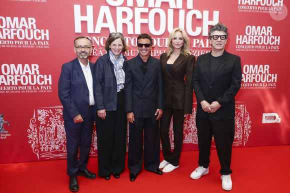 Exclusif - Robert Ménard et sa femme Emmanuelle, Adriana Karembeu et son compagnon Marc Lavoine, Omar Harfouch - Concerto pour la paix de Omar Harfouch au théâtre de Béziers le 8 mai 2025 © Jack Tribeca / Bestimage