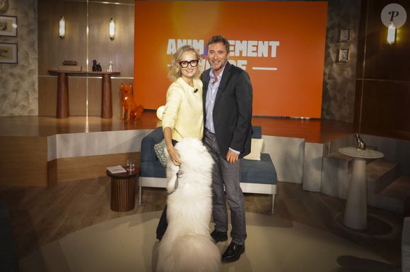 Exclusif - Caroline Roux, sur plateau de la nouvelle émission "Animalement Vôtre" présentée par Bernard Montiel et diffusée le 30 novembre sur France 3, à Paris, France, le 14 octobre 2025. © Jack Tribeca/Bestimage