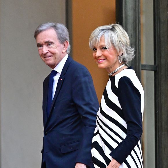 Bernard Arnault, Pdg de LVMH et sa femme Hélène Mercier - Arrivées des personnalités au dîner d'État en l'honneur du président brésilien et de sa femme au palais présidentiel de l'Élysée à Paris le 5 juin 2025.

© Christian Liewig / Bestimage